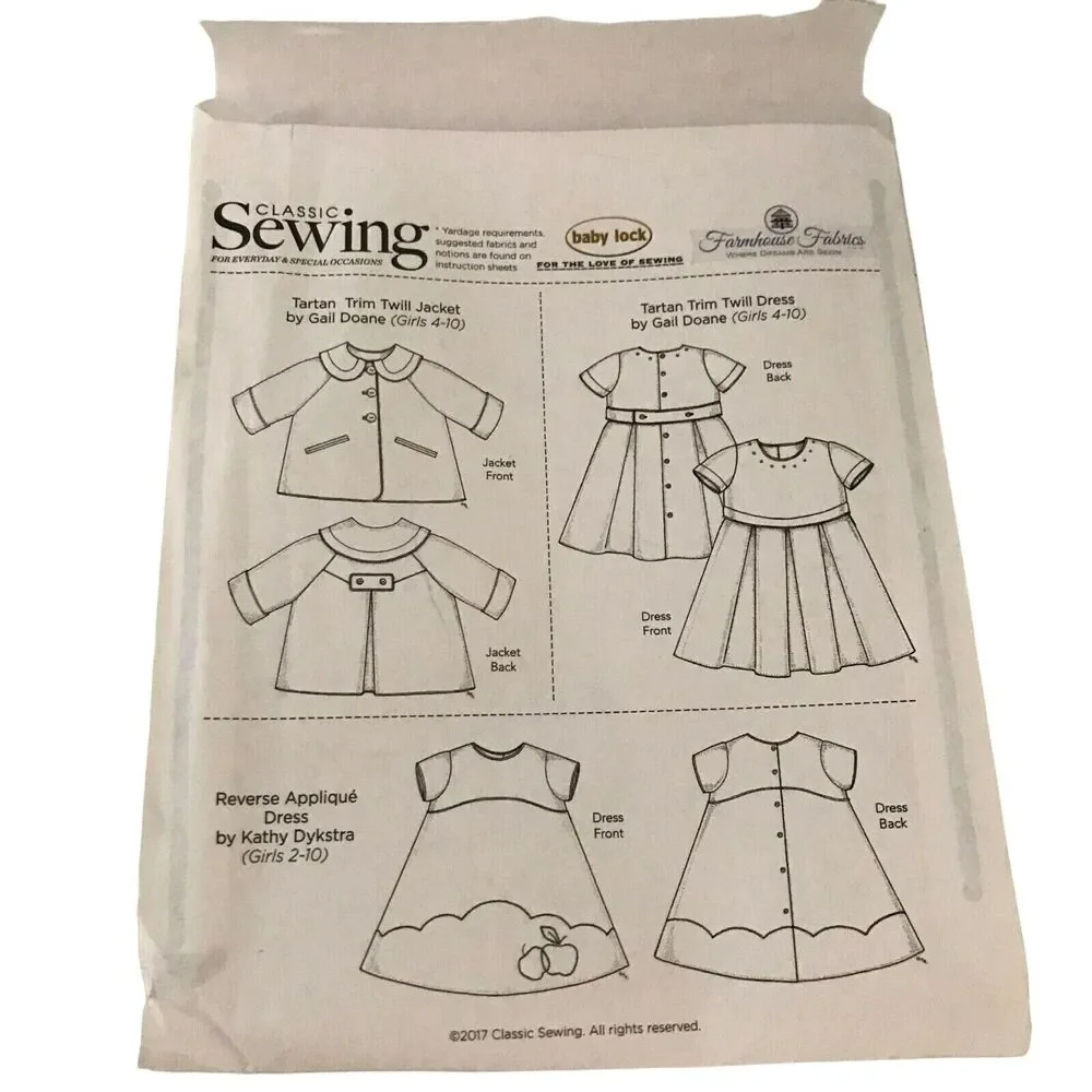 #1416 Classic Sewing Autumn 2017 Girls Tartan TRim Dress and Twill Jacket